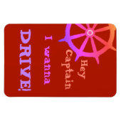 Magnet Flexible Hey Capitaine de croisière humoristique (Horizontal)