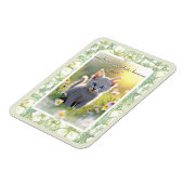 Magnet Flexible Hibiscus & dentelle BLANC (Côté Gauche)