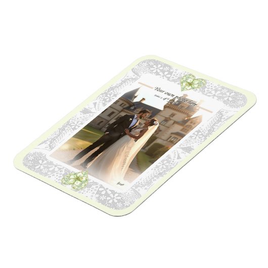 Magnet Flexible Hibiscus & dentelle BLANC (Côté Gauche)