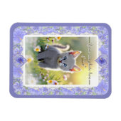 Magnet Flexible Hibiscus & dentelle BLEU (Horizontal)