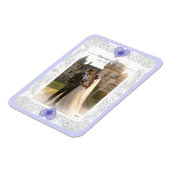 Magnet Flexible Hibiscus & dentelle BLEU (Côté Gauche)