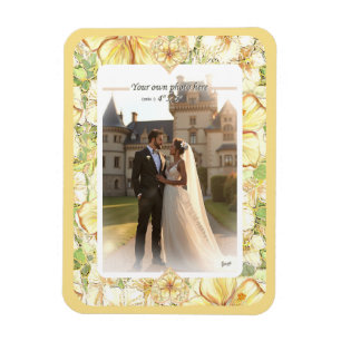 Magnet Flexible Hibiscus & dentelle JAUNE
