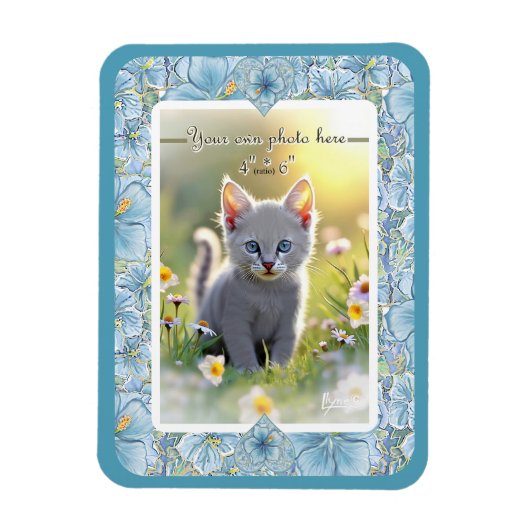 Magnet Flexible Hibiscus & dentelle TURQUOISE (Vertical)