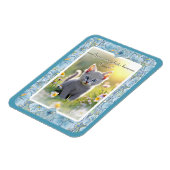 Magnet Flexible Hibiscus & dentelle TURQUOISE (Côté Gauche)