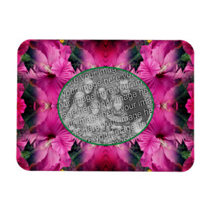 Magnet Flexible Hibiscus rose Cadre Fleur Créer Votre Propre Photo