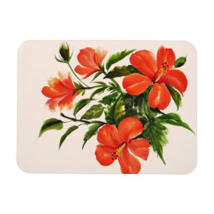 Magnet Flexible Hibiscus rouge chaud