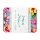 Magnet Flexible Hibiscus Tropical Enregistrer La Date (Horizontal)