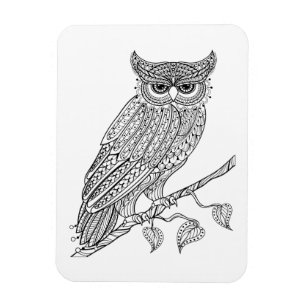 Magnet Flexible Hibou magique inspiré se reposant sur la branche
