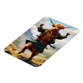 Magnet Flexible Highland Cow Dansant Le Highland Fling, (Côté Gauche)