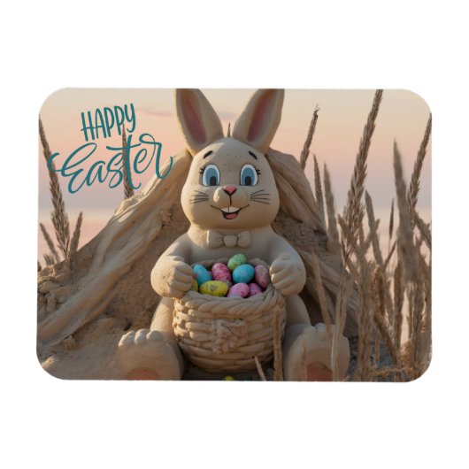 Magnet Flexible Hilton Head Island Easter Bunny Sand Sculpture (Horizontal)