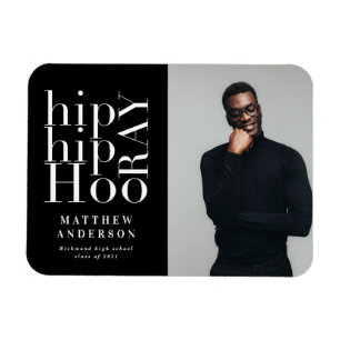 Magnet Flexible Hip hip hooray photo graduation faire-part