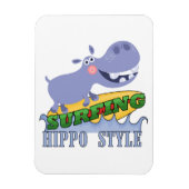 Magnet Flexible Hippopotame de surfer (Vertical)