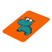 Magnet Flexible Hippopotame heureux bleu (Côté Gauche)