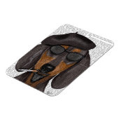 Magnet Flexible Hipster Dachshund Noir et Tan (Côté Gauche)