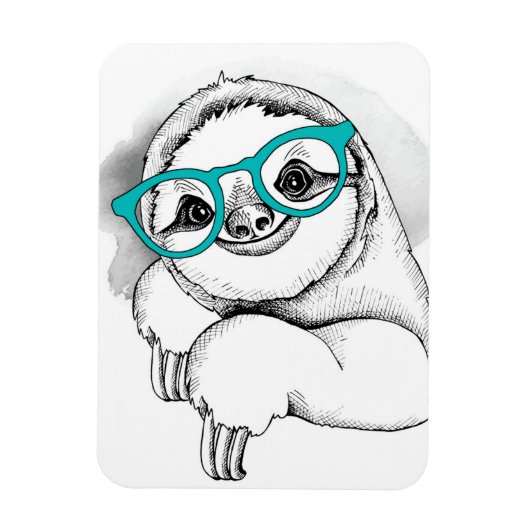 Magnet Flexible Hipster Sloth (Vertical)