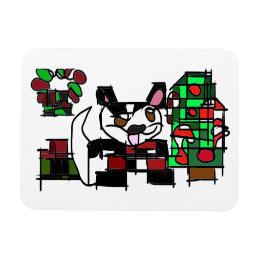 Magnet Flexible hiver de Boston terrier (Horizontal)