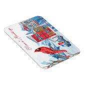 Magnet Flexible Hiver Happyland aquarelle Illustration Noël (Côté Droit)