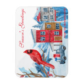 Magnet Flexible Hiver Happyland aquarelle Illustration Noël (Vertical)