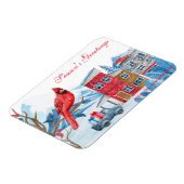 Magnet Flexible Hiver Happyland aquarelle Illustration Noël (Côté Gauche)