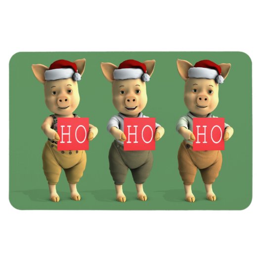 Magnet Flexible Ho Ho Ho Piglets (Horizontal)