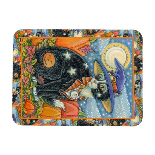 MAGNET FLEXIBLE HOCUS POCUS NOIR CAT WITCH & MOUSE HALLOWEEN (Horizontal)