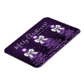 Magnet Flexible Holiday Purple Christmas Trees Greeting Silver  (Côté Gauche)