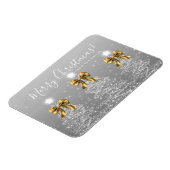 Magnet Flexible Holiday Silver Christmas Trees Greeting Gold  (Côté Gauche)