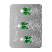 Magnet Flexible Holiday Silver Christmas Trees Greeting Green  (Vertical)
