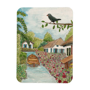Magnet Flexible Hollandaise Venise Giethoorn Pays-Bas Ink Aquarell