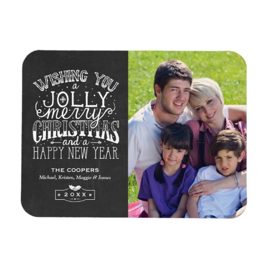 Magnet Flexible Holly Jolly Typographie de tableau noir (Horizontal)