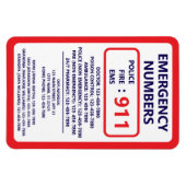Magnet Flexible Home Emergency Numbers Useful Contact List (Horizontal)