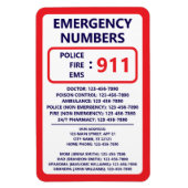 Magnet Flexible Home Emergency Numbers Useful Contact List (Vertical)