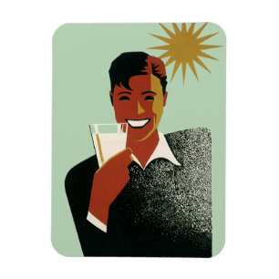 Magnet Flexible Homme Art Déco Vintage, Boissons Fraîches en Été