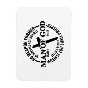 Magnet Flexible Homme de Dieu, Aucune Arme Formée Contre Moi Sera