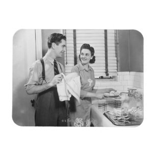 Magnet Flexible Homme et femme faisant des plats
