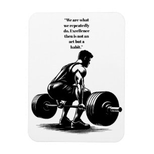 Magnet Flexible homme lever poids corps constructeur art illustrat