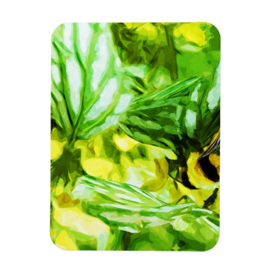 Magnet Flexible Honey Bee Rassembler le pollen Impressionnisme Abs (Vertical)