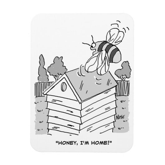 Magnet Flexible Honey Bee revient à sa ruche (Vertical)