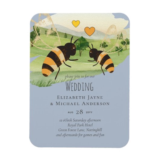 Magnet Flexible Honey Bees Beek keepers Wedding (Vertical)