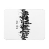 Magnet Flexible Hong Kong China Skyline BW (Horizontal)