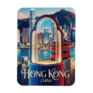 Magnet Flexible Hong Kong Chine Victoria Harbour Skyline Voyage