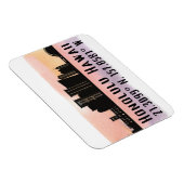 Magnet Flexible Honolulu Skyline Latitude et Longitude (Côté Droit)