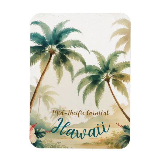 Magnet Flexible Honolulu Voyage Hawaïen de style vintage (Vertical)
