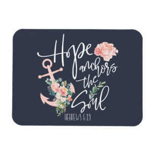 Magnet Flexible Hope Ancres L'âme Floral Religieux