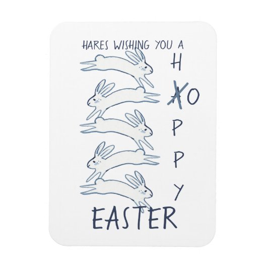 Magnet Flexible Hoppy Blue Rabbit Lièvre Dessin simple mignon (Vertical)
