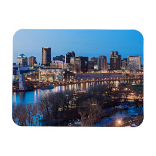 Magnet Flexible horizon de Saint-Paul et front de rivière la nuit
