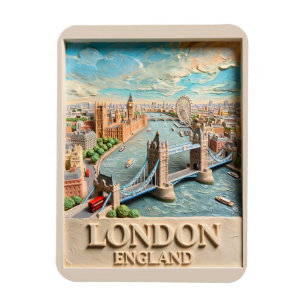Magnet Flexible Horizon texturé vintage de Londres Angleterre Art 