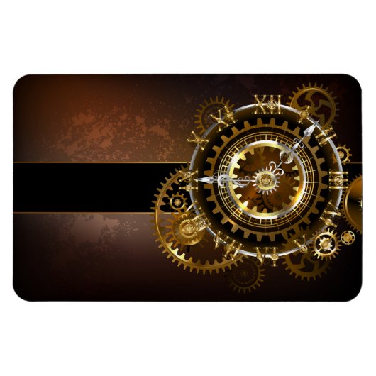 Magnet Flexible Horloge Steampunk avec des engrenages anciens (Horizontal)
