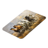 Magnet Flexible Horse Herd Galloping Mustang Peinture Flexible (Côté Gauche)
