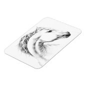 Magnet Flexible Horse portrait drawing equestrian art (Côté Gauche)